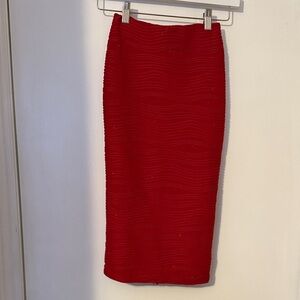 Elegant Red Pencil Skirt